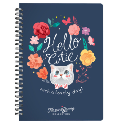 Notizbuch 81902, Forever Young, mehrfarbig, A5, kariert, 90g, 60 Blatt / 120 Seiten