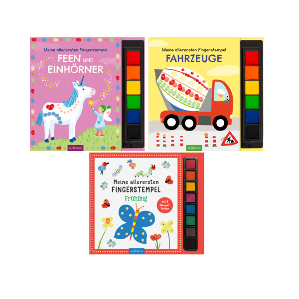 6 Stück Ars Edition Malbuch 3Titel M. allerersten Fingerstem  Ars Edition