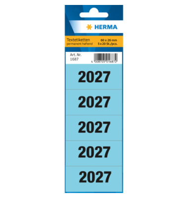 Ordnerr&uuml;ckenschild 2027 blau