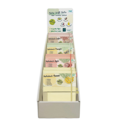 Notizbuch 46850, Vegan, farbig sortiert, A5, sortiert, 75g, 96 Blatt / 192 Seiten