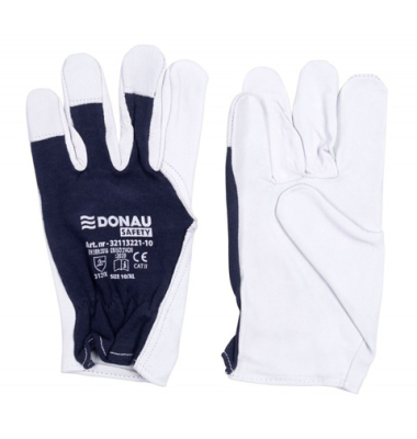 Arbeitshandschuhe, Leder, blau/wei&szlig;, Gr&ouml;&szlig;e XXL