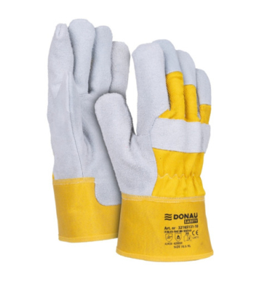 Arbeitshandschuhe, Leder, grau/gelb, Gr&ouml;&szlig;e XL