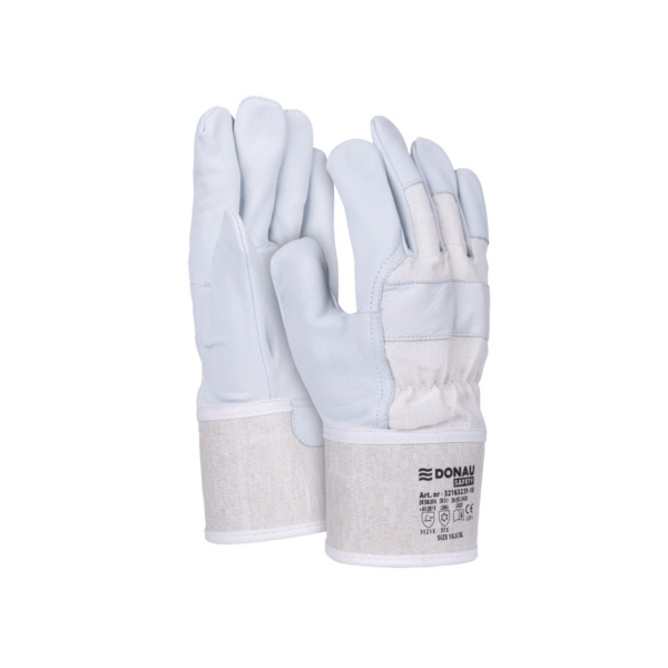 5901498136224 - Arbeitshandschuhe Leder grau weiß Größe XL 5901498136224 Donau