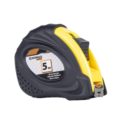 Rollmeter Metallband 5Meter schwarzgelb