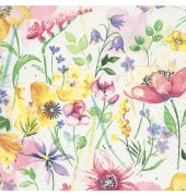Motivserviette 25x25cm Blumen