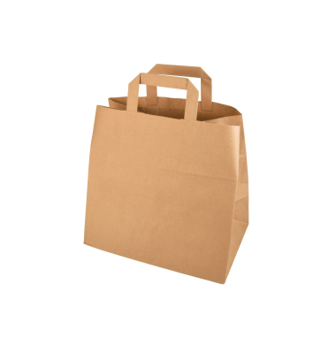 Papiertragetasche, 90315, bis 5kg, au&szlig;en 26x25x17cm, Kraftpapier, braun