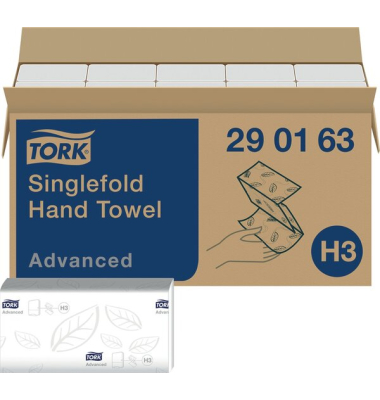 Falthandt&uuml;cher H3 Soft Advanced 290163, 24,8x23cm, 2-lagig, Zickzack (V-Falz), wei&szlig;, Recycling-Tissue