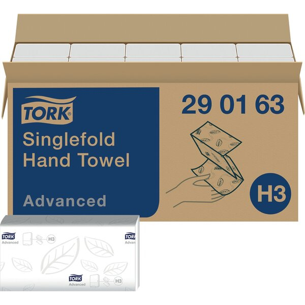 7322540542660 - Tork® Papierhandtücher Advanced 290143 Zick-Zack-Falzung 2-lagig Einzeltuchentnahme 15 Pack á 250 Stück (3750 Blatt) hochweiß