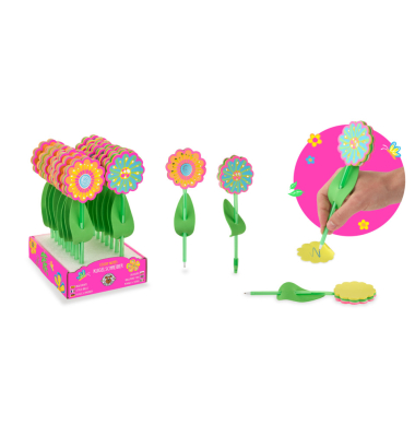 Kugelschreiber mit Haftnotiz Blume sort.