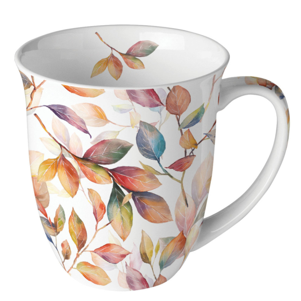 Ambiente Kaffeebecher 0,4l bunte Blätter 8712159215496 Ambiente