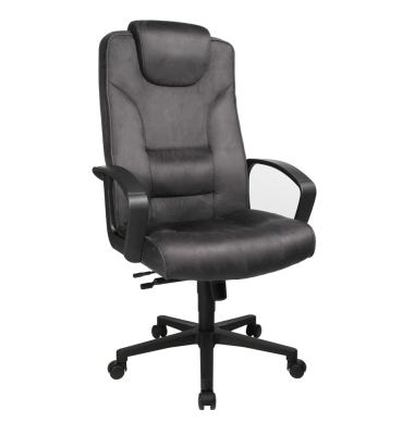 B&uuml;rodrehstuhl COMFORT, schwarz / schwarz, mit Armlehnen, bis 110kg, mit Kopfst&uuml;tze