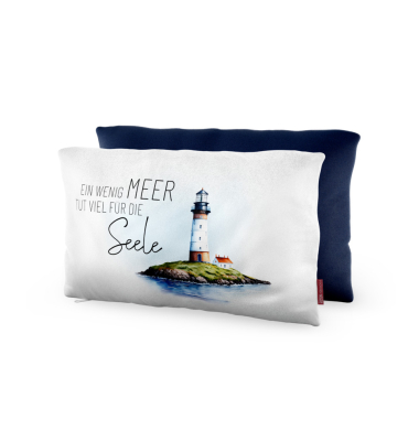 Kissen Gr&uuml;&szlig;e vom Meer Leuchtturm