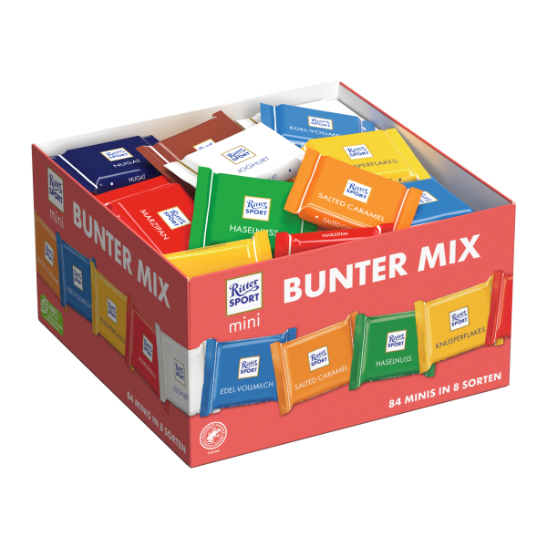 4000417604811 - RITTER SPORT Mini Mix Haselnuss Schokolade 84 Stück à 16 g