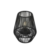 Solar Tischleuchte wicker schwarz