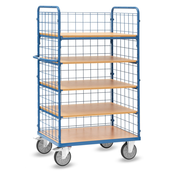 4017976420691 - Etagenwagen 5Böden +Drahtgitter +Wand 1200x800mm 4017976420691 fetra