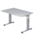Schreibtisch O-Serie, manuell h&ouml;henverstellbar, 65-85cm (H), 120x80cm (BxT), rechteckig, grau / silber
