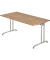 Schreibtisch Ergonomic, h&ouml;henverstellbar, 74-80cm (H), 160x80cm (BxT), rechteckig, nussbaum / silber