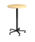 Besprechungstisch ST08, sufenlos &uuml;ber Gasdruckfeder h&ouml;henverstellbar 72-114cm (H), 80x80cm (BxT), rund, ahorn / schwarz, mit Rol