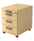 Rollcontainer VAC30/3/3/SG Solid, ahorn, 4 Schubladen, 3-Schicht Spanplatten, melaminharzbeschichtet, abschlie&szlig;bar