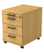 Rollcontainer VAC30/6/6/SG Solid, buche, 4 Schubladen, 3-Schicht Spanplatten, melaminharzbeschichtet, abschlie&szlig;bar