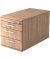 Rollcontainer Solid VTC30/N/N/RE Holz nussbaum, 3 normale Schubladen, mit extra Utensilienauszug, abschlie&szlig;bar