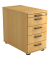 Standcontainer VSC50/6/6/SG Solid, buche, 5 Schubladen, 3-Schicht Spanplatten, melaminharzbeschichtet, abschlie&szlig;bar
