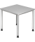 Schreibtisch H-Serie, manuell h&ouml;henverstellbar, 68-81cm (H), 80x80cm (BxT), quadratisch, grau / silber
