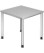 Schreibtisch H-Serie, manuell h&ouml;henverstellbar, 68-81cm (H), 80x80cm (BxT), quadratisch, grau / silber