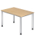 Schreibtisch H-Serie, manuell h&ouml;henverstellbar, 68-81cm (H), 120x80cm (BxT), rechteckig, ahorn / silber