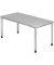 Schreibtisch H-Serie, manuell h&ouml;henverstellbar, 68-81cm (H), 160x80cm (BxT), rechteckig, grau / silber