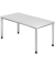 Schreibtisch H-Serie, manuell h&ouml;henverstellbar, 68-76cm (H), 160x80cm (BxT), rechteckig, wei&szlig; / silber