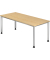 Schreibtisch H-Serie, manuell h&ouml;henverstellbar, 68,5-81cm (H), 180x80cm (BxT), rechteckig, ahorn / silber