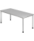 Schreibtisch H-Serie, manuell h&ouml;henverstellbar, 68,5-81cm (H), 180x80cm (BxT), rechteckig, lichtgrau / silber