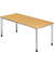 Schreibtisch H-Serie, manuell h&ouml;henverstellbar, 68,5-81cm (H), 180x80cm (BxT), rechteckig, buche / silber