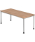 Schreibtisch H-Serie, manuell h&ouml;henverstellbar, 68,5-81cm (H), 180x80cm (BxT), rechteckig, nussbaum / silber