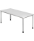 Schreibtisch H-Serie, manuell h&ouml;henverstellbar, 68,5-81cm (H), 180x80cm (BxT), rechteckig, wei&szlig; / silber