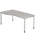 Schreibtisch H-Serie, manuell h&ouml;henverstellbar, 68-81cm (H), 180x100cm (BxT), Freiform, grau / silber