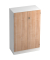 Aktenschrank V6 V6550/W/N/SG, abschlie&szlig;bar, 3 OH, wei&szlig;/nussbaum, 80x127x42cm (BxHxT)