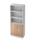 Regalschrank V6 V6770/W/N/SG, abschlie&szlig;bar, 5 OH, nussbaum/wei&szlig;, 80x200,4x42cm (BxHxT)