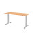 Sitz-Steh-Schreibtisch XDSM, elektrisch h&ouml;henverstellbar, 63-127cm (H), 180x80cm (BxT), rechteckig, buche / silber