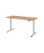 Sitz-Steh-Schreibtisch XDSM, elektrisch h&ouml;henverstellbar, 63-127cm (H), 180x80cm (BxT), rechteckig, nussbaum / silber