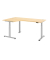 Sitz-Steh-Schreibtisch XDSM, elektrisch h&ouml;henverstellbar, 63-127cm (H), 200x120cm (BxT), L-Form, ahorn / silber
