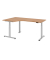 Sitz-Steh-Schreibtisch XDSM, elektrisch h&ouml;henverstellbar, 63-127cm (H), 200x120cm (BxT), L-Form, nussbaum / silber