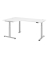 Sitz-Steh-Schreibtisch XDSM, elektrisch h&ouml;henverstellbar, 63-127cm (H), 200x120cm (BxT), L-Form, wei&szlig; / silber