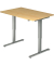 Sitz-Steh-Schreibtisch XMST, elektrisch h&ouml;henverstellbar, 71-120cm (H), 120x80cm (BxT), rechteckig, ahorn / silber