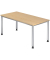 Schreibtisch H-Serie, manuell h&ouml;henverstellbar, 68-81cm (H), 160x80cm (BxT), rechteckig, ahorn / silber