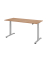 Sitz-Steh-Schreibtisch XMST, elektrisch h&ouml;henverstellbar, 71-120cm (H), 180x80cm (BxT), rechteckig, nussbaum / silber