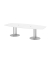 Konferenztisch K-Serie, 75,5cm (H), 280x85-130cm (BxT), 10 Personen, Tonnenform, wei&szlig; / silber