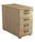 Standcontainer VSC50/E/E/SG Solid, eiche, 5 Schubladen, 3-Schicht Spanplatten, melaminharzbeschichtet, abschlie&szlig;bar