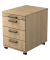 Rollcontainer VAC30/E/E/SG Solid, eiche, 4 Schubladen, 3-Schicht Spanplatten, melaminharzbeschichtet, abschlie&szlig;bar